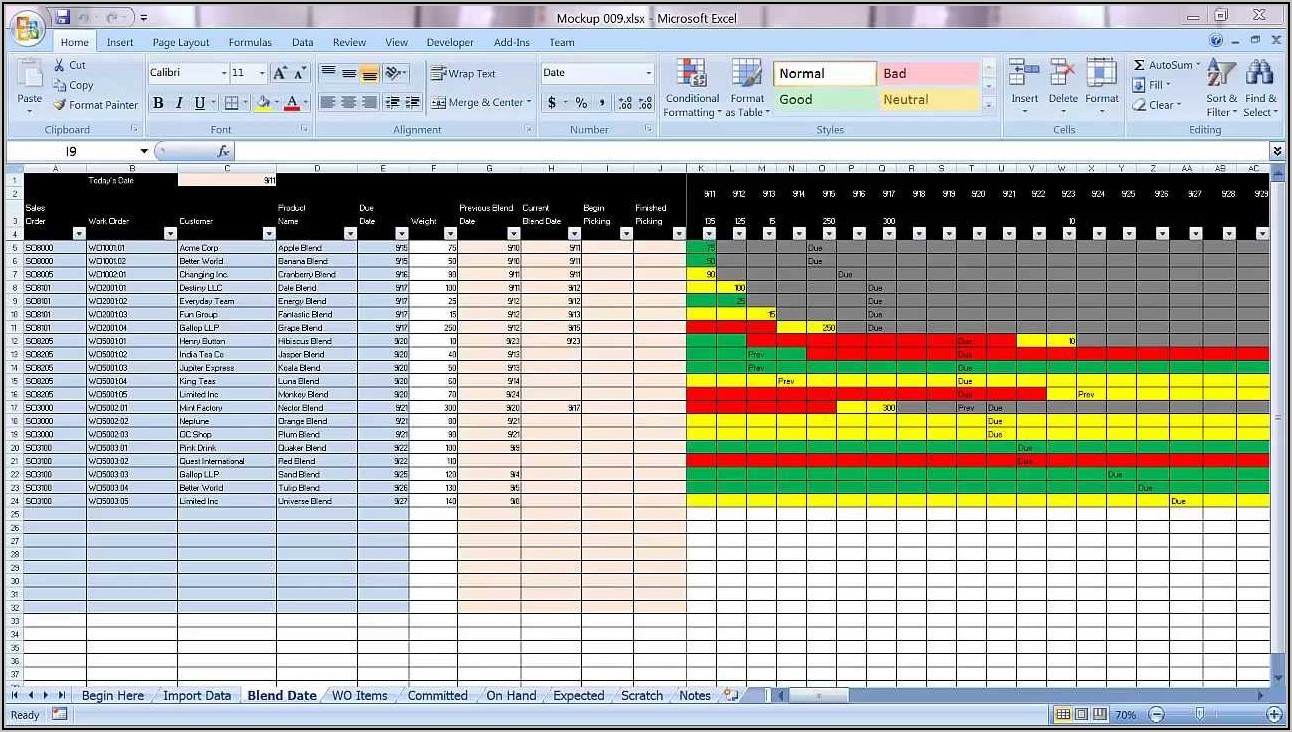 Production Planning Templates For Free In Excel