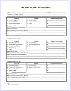Progress Note Template Occupational Therapy