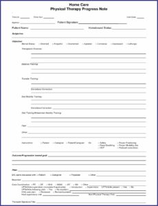 Progress Note Template Physical Therapy