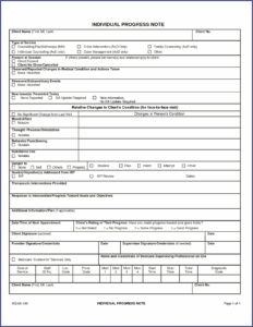 Progress Note Template Psychotherapy