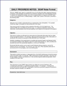 Progress Notes Template Speech Therapy