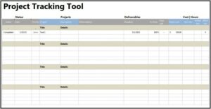 Project Time Tracking Spreadsheet Template