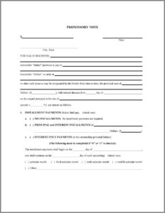 Promissory Note Templates Word