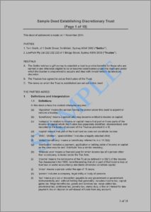 Property Trust Deed Example