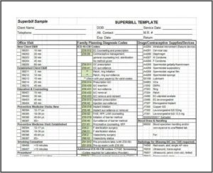 Psychologist Superbill Template