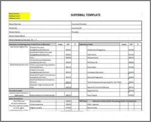 Psychology Superbill Template