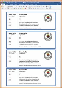 Raffle Tickets Template Free In Word