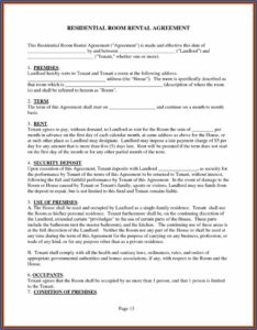Rental Agreement Form Free Editable