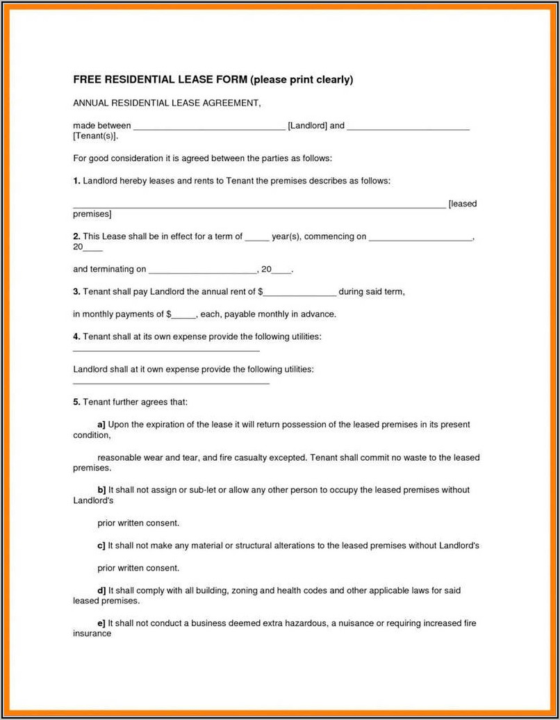 Rental Lease Agreement Template Word South Africa