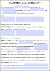 Rental Lease Template Microsoft Word