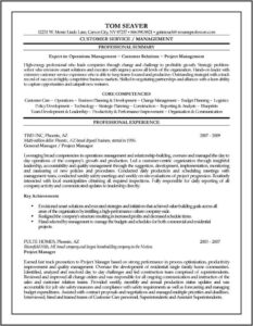 Resume Samples For Project Managers In Construction