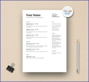 Resume Templates Google Docs Free Download