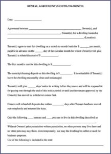 Room Rental Agreement Form Free