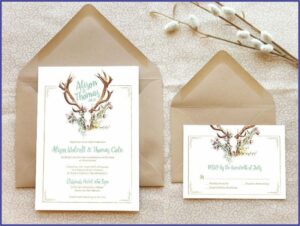 Rustic Deer Antler Wedding Invitations