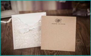 Rustic Laser Cut Pocket Wedding Invitations