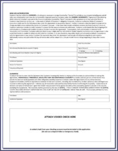 Sample Ach Authorization Form