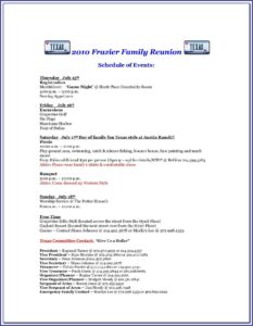 Sample Family Reunion Invitation Letter