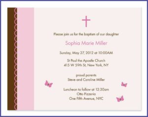 Sample First Communion Invitation Wording