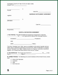 Sample Marriage Separation Agreement Form