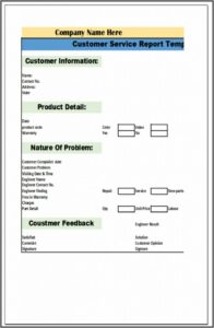 Service Report Template Word