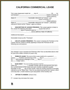 Simple Commercial Lease Agreement Pdf