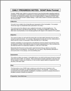 Soap Notes Template For Occupational Therapy