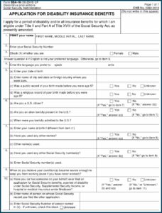 Social Security Disability Application Forms Online