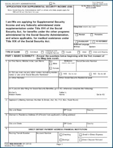 Social Security Disability Application Forms Printable
