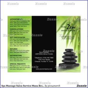 Spa Service Menu Template