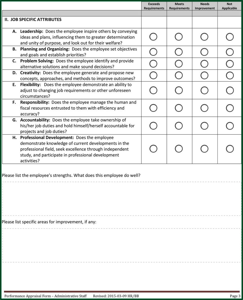 Staff Performance Appraisal Form Pdf