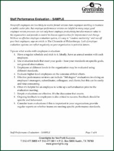 Staff Performance Evaluation Form Pdf