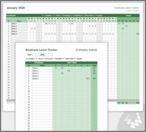 Staff Vacation Calendar Template 2020