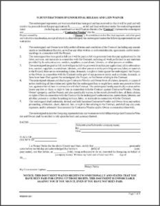 Subcontractor Warranty Form Sample