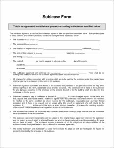 Sublet Room Agreement Uk Template
