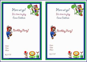 Super Mario Bros Invitations Template