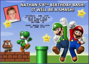 Super Mario Bros Party Invitations