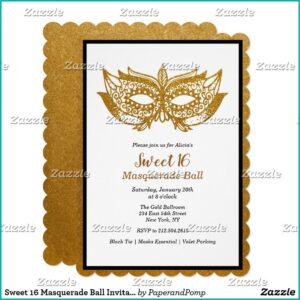 Sweet 16 Masquerade Ball Invitations