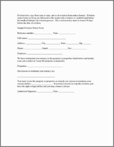 Template For Eviction Notice