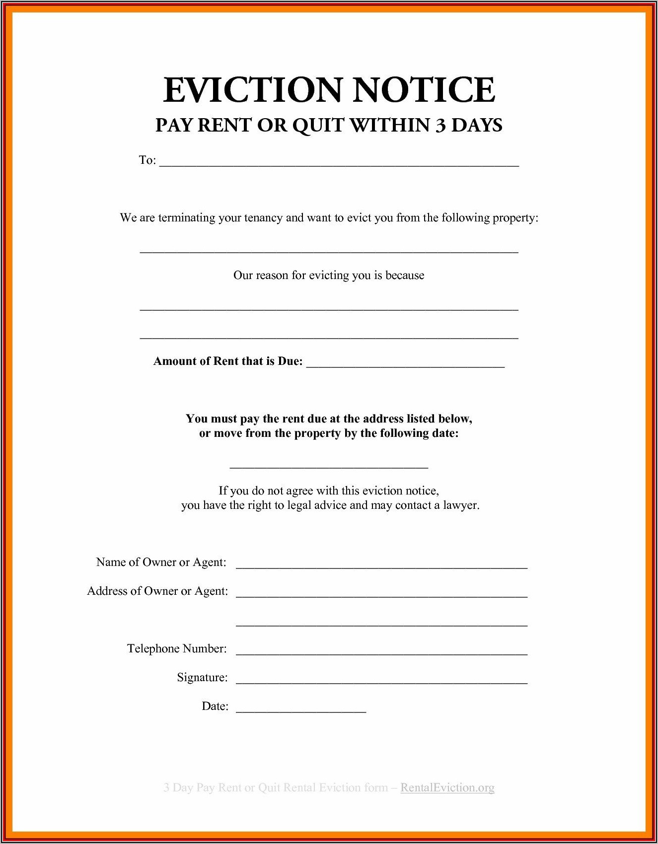 Template For Eviction Notice Uk