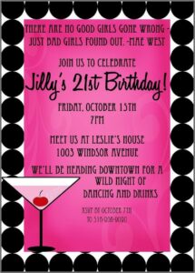 Templates For 21st Birthday Invitations