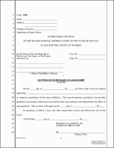 Temporary Custody Template
