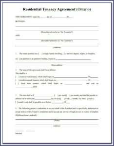 Tenant Agreement Form Free Download