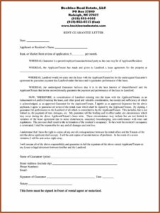 Tenant Guarantor Form Pdf