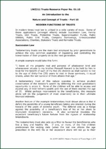 Testamentary Trust Document