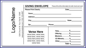 Tithe Envelope Template