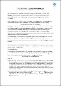Trademark License Agreement Format