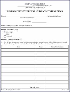 Transfer Of Guardianship Form Pennsylvania