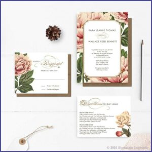 Vintage Botanical Wedding Invitations