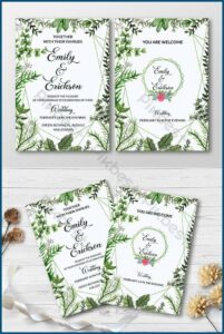 Watercolor Wedding Invitation Card Template Free Download