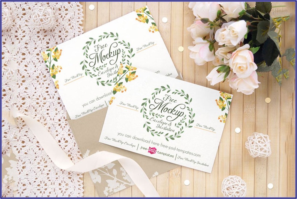 Wedding Invitation Card Mockup Free Download